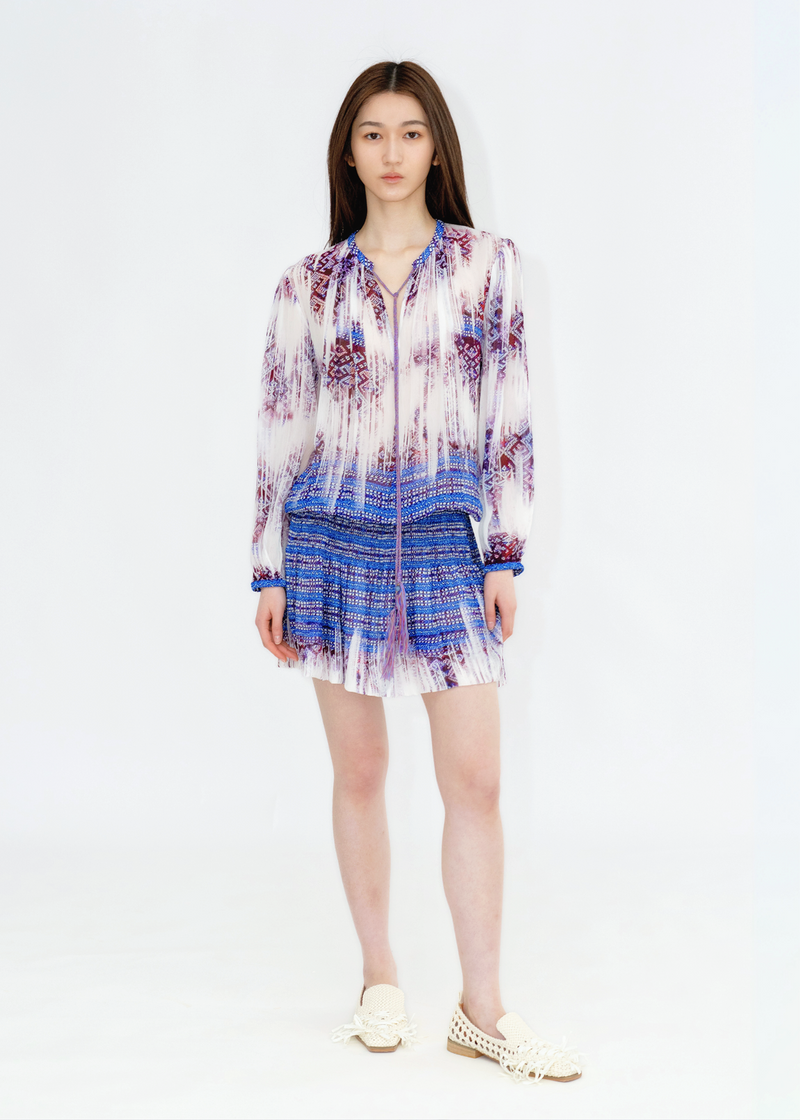 WASHED OUT LI BROCADE PRINT DRESS