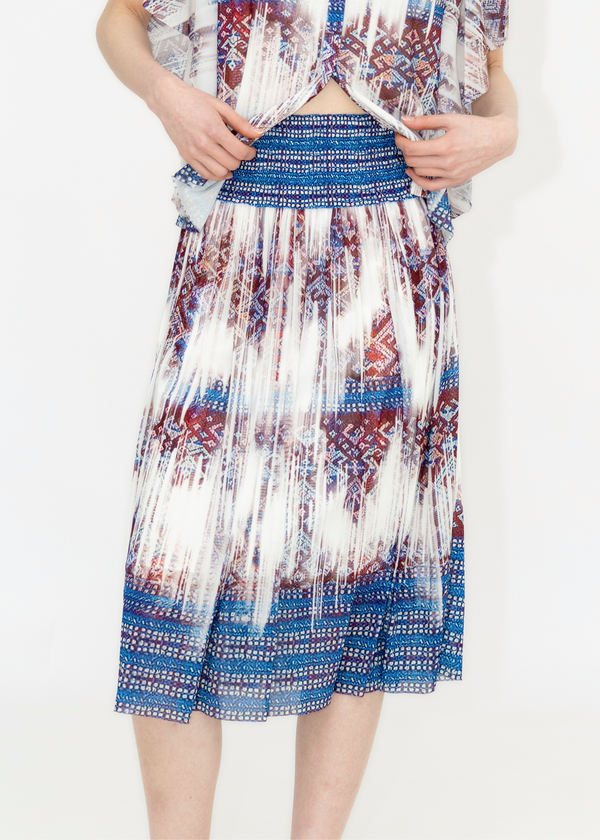 WASHED OUT LI BROCADE PRINT SKIRT