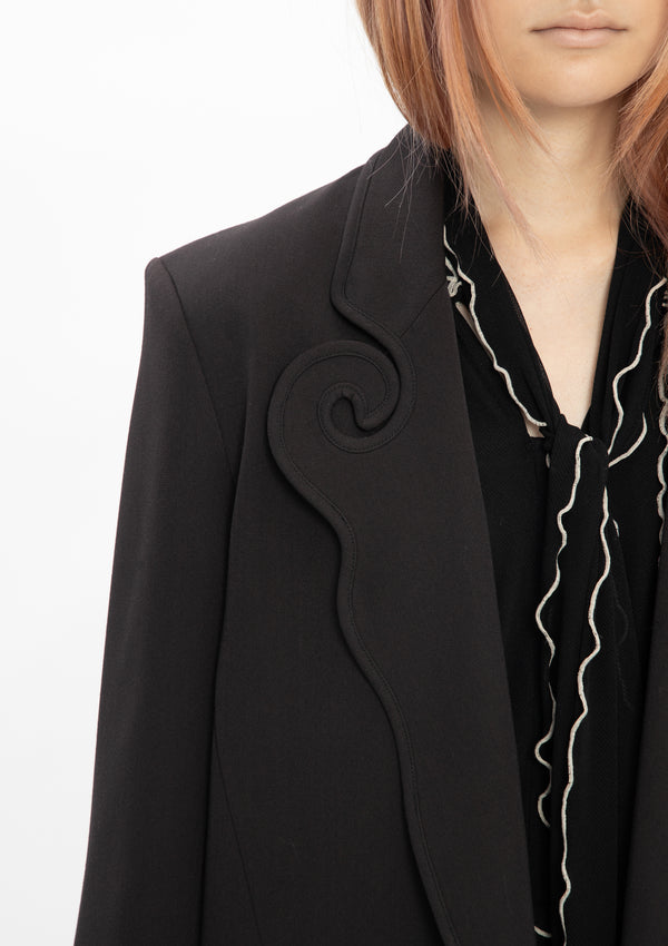 RUYI STRETCH POLY WOVEN BOYFRIEND BLAZER